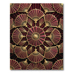Art Deco Fan Geometric Medallion Rug
