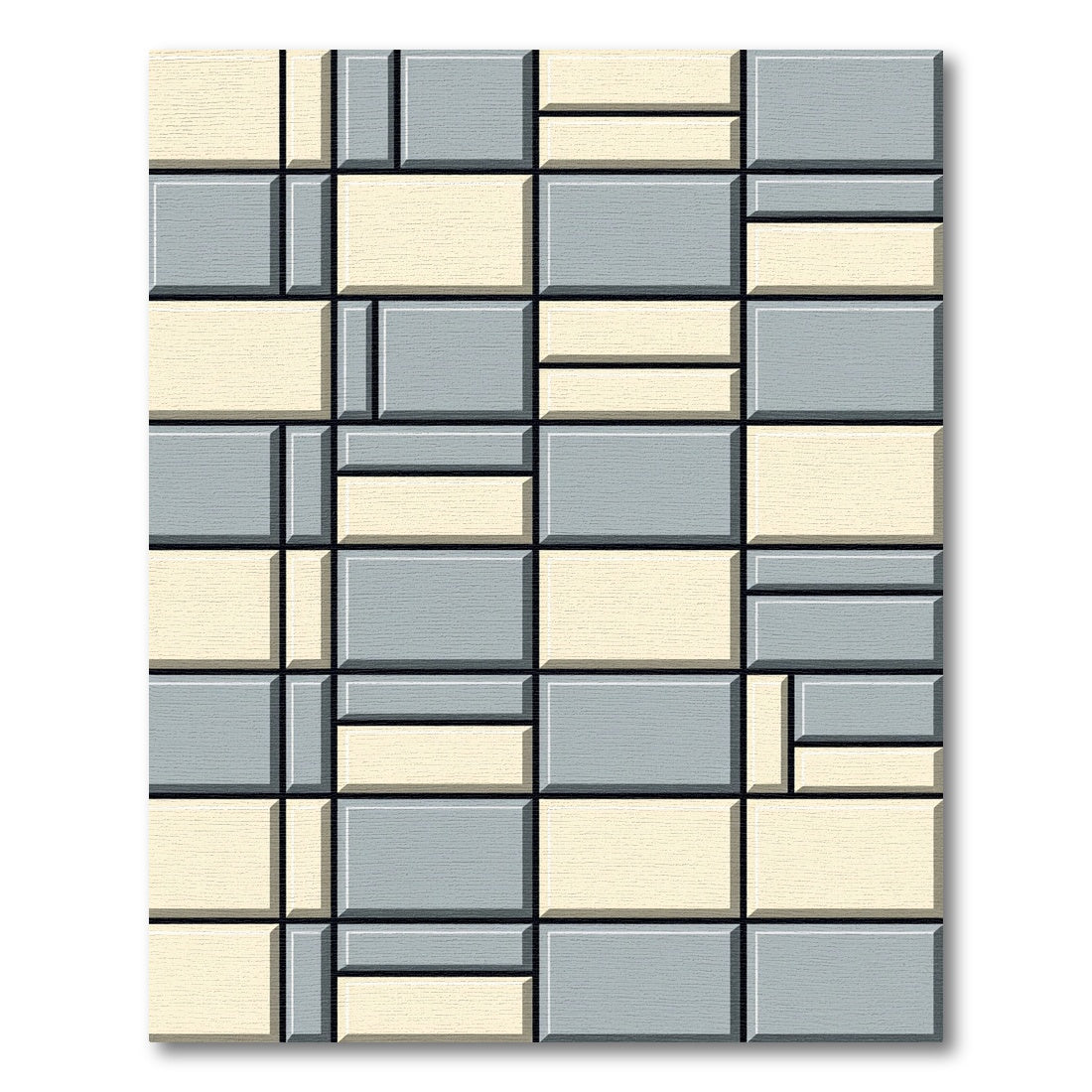 Modern Rectangular Blocks Composition Rug