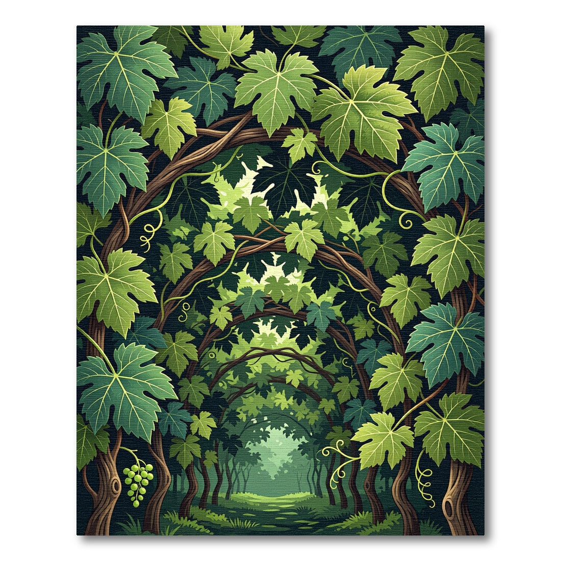 Lush Green Vineyard Arch Way Rug