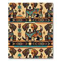 Playful Puppy Southwestern Geometric Earthy Rug