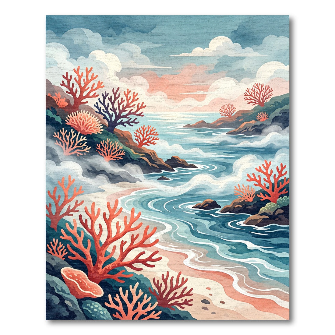 Coral Coast Reef Ocean Landscape Rug