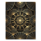 Art Deco Gold Radiant Fan Rug