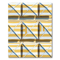 Golden Yellow Striped Geometric Canopy Rug