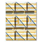 Golden Yellow Striped Geometric Canopy Rug
