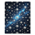 Celestial Silver Starry Midnight Sky Rug