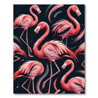 Vibrant Pink Flamingo Tropical Art Rug