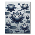 Serene Indigo Lotus Botanical Art Rug