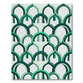 Emerald Geometric Arch Arcade Lattice Rug