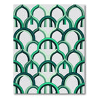 Emerald Geometric Arch Arcade Lattice Rug