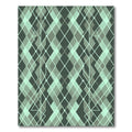 Teal Geometric Diamond Interlocking Pattern Rug