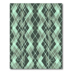 Teal Geometric Diamond Interlocking Pattern Rug