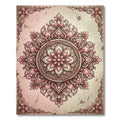 Vintage Dusty Rose Floral Medallion Rug