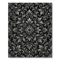 Ornate Monochrome Baroque Floral Swirl Rug