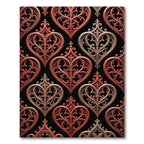 Gothic Heart Scrollwork Crimson Beige Rug