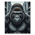 Intense Silverback Gorilla Cinematic Portrait Rug