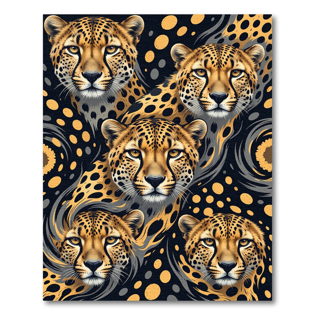 Bold Cheetah Face Swirls And Spots Rug