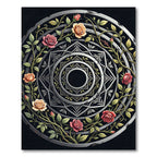 Ornate Rose Garland Circular Medallion Rug