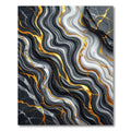 Abstract Black White Marble Gold Swirls Rug