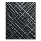 Geometric Charcoal Linear Grid Artwork Rug