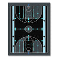Modern Black Basketball Court Graphic Rug