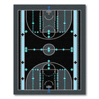 Modern Black Basketball Court Graphic Rug