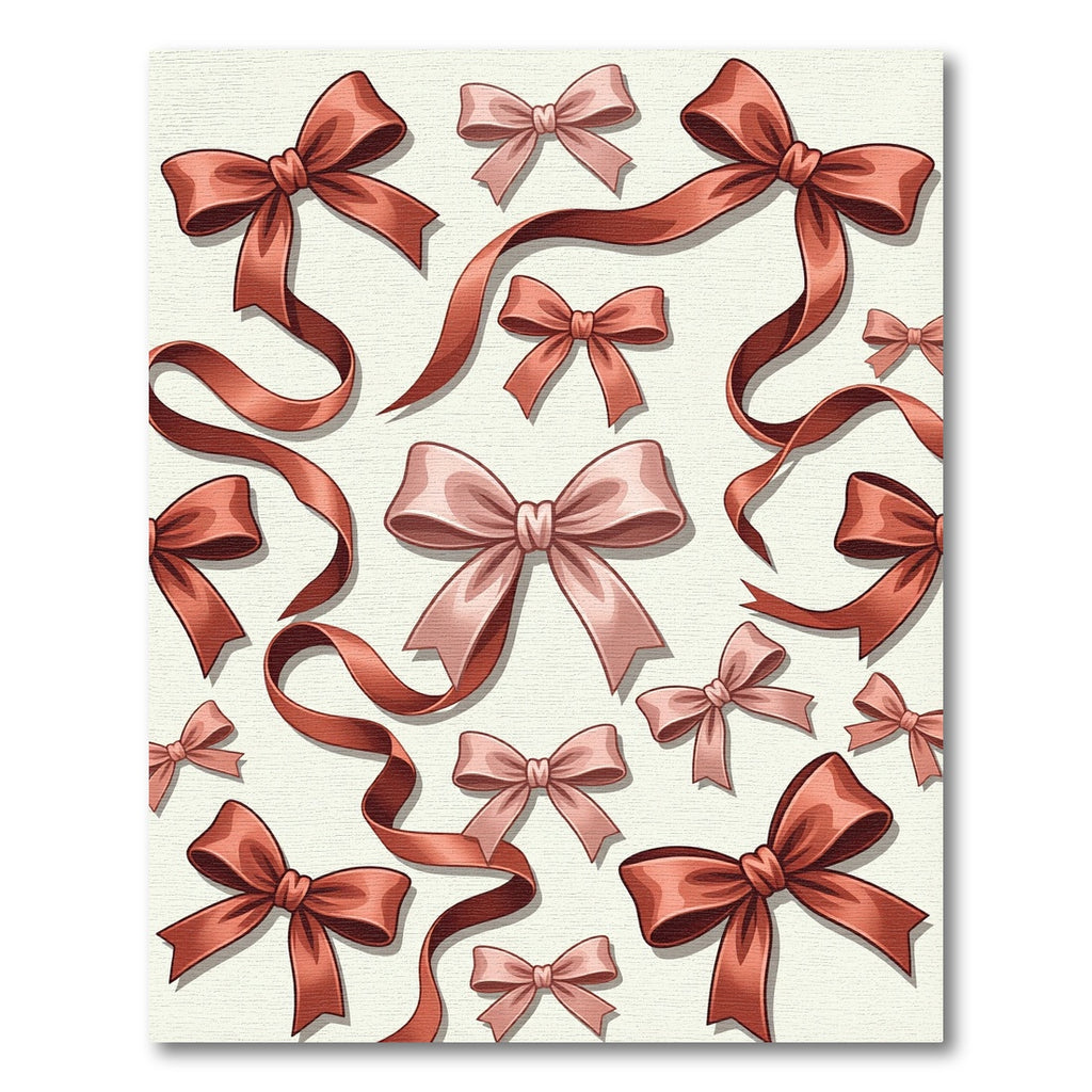Elegant Dusty Rose Ribbon Bows Rug