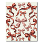 Elegant Dusty Rose Ribbon Bows Rug