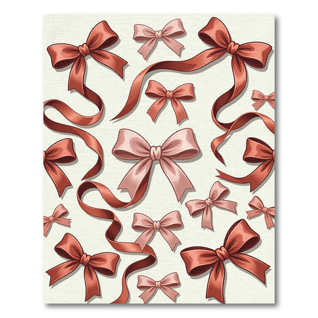 Elegant Dusty Rose Ribbon Bows Rug
