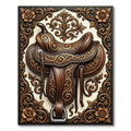 Ornate Western Saddle Scrollwork Rug