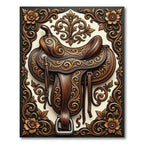 Ornate Western Saddle Scrollwork Rug