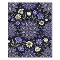 Deep Purple Floral Damask Medallion Rug