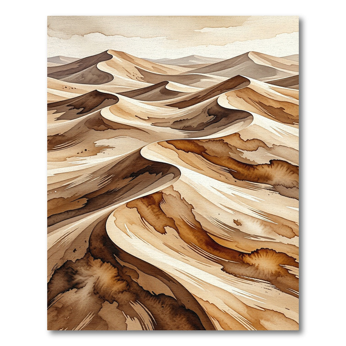 Earthy Sand Dune Landscape Wave Texture Rug