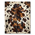 Tricolor Brown Black Cowhide Animal Texture Rug