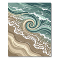 Serene Coastal Swirl Ocean Wave Rug