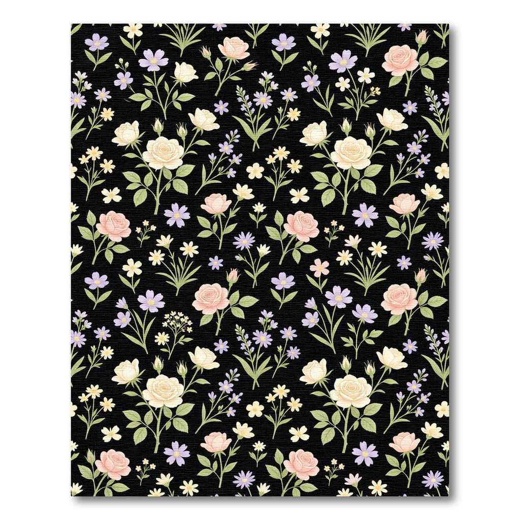 Delicate Pastel Roses Floral Bouquet Rug