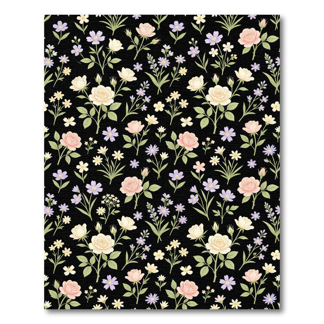 Delicate Pastel Roses Floral Bouquet Rug