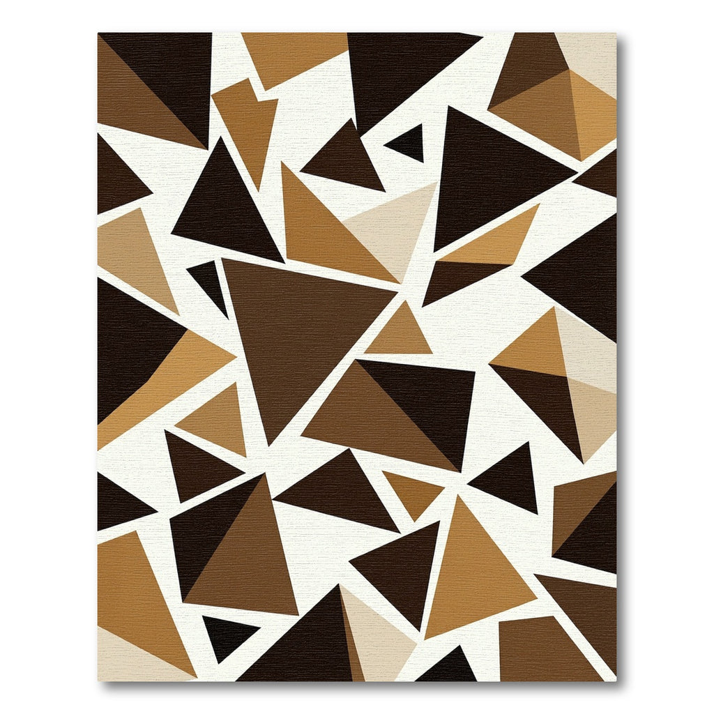 Modern Earth Tone Geometric Triangle Area Rug