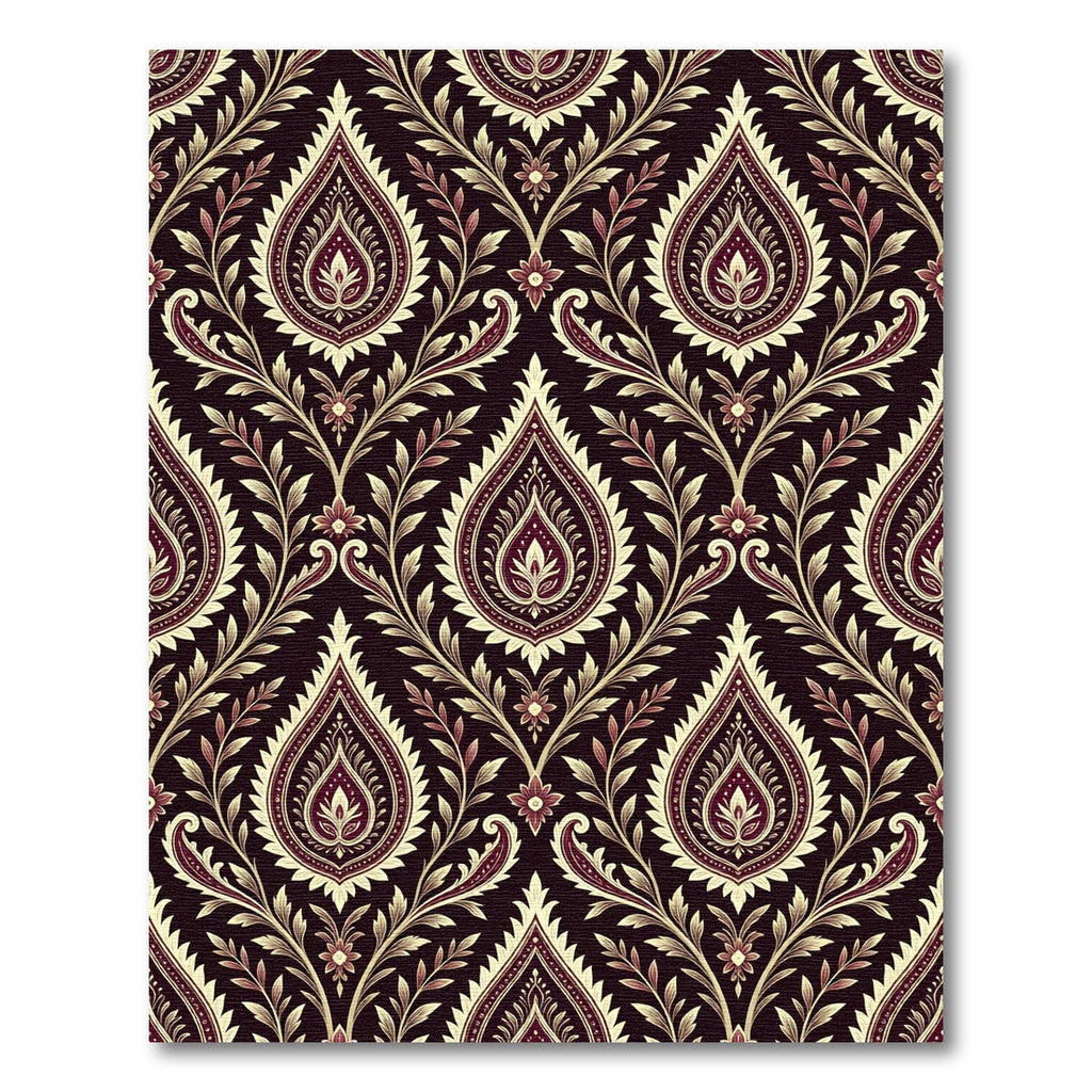 Deep Plum Paisley Floral Talisman Rug