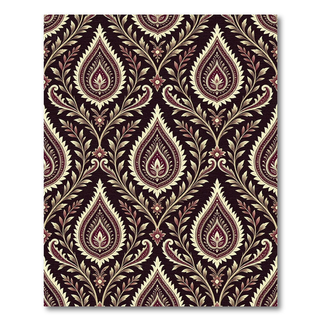 Deep Plum Paisley Floral Talisman Rug