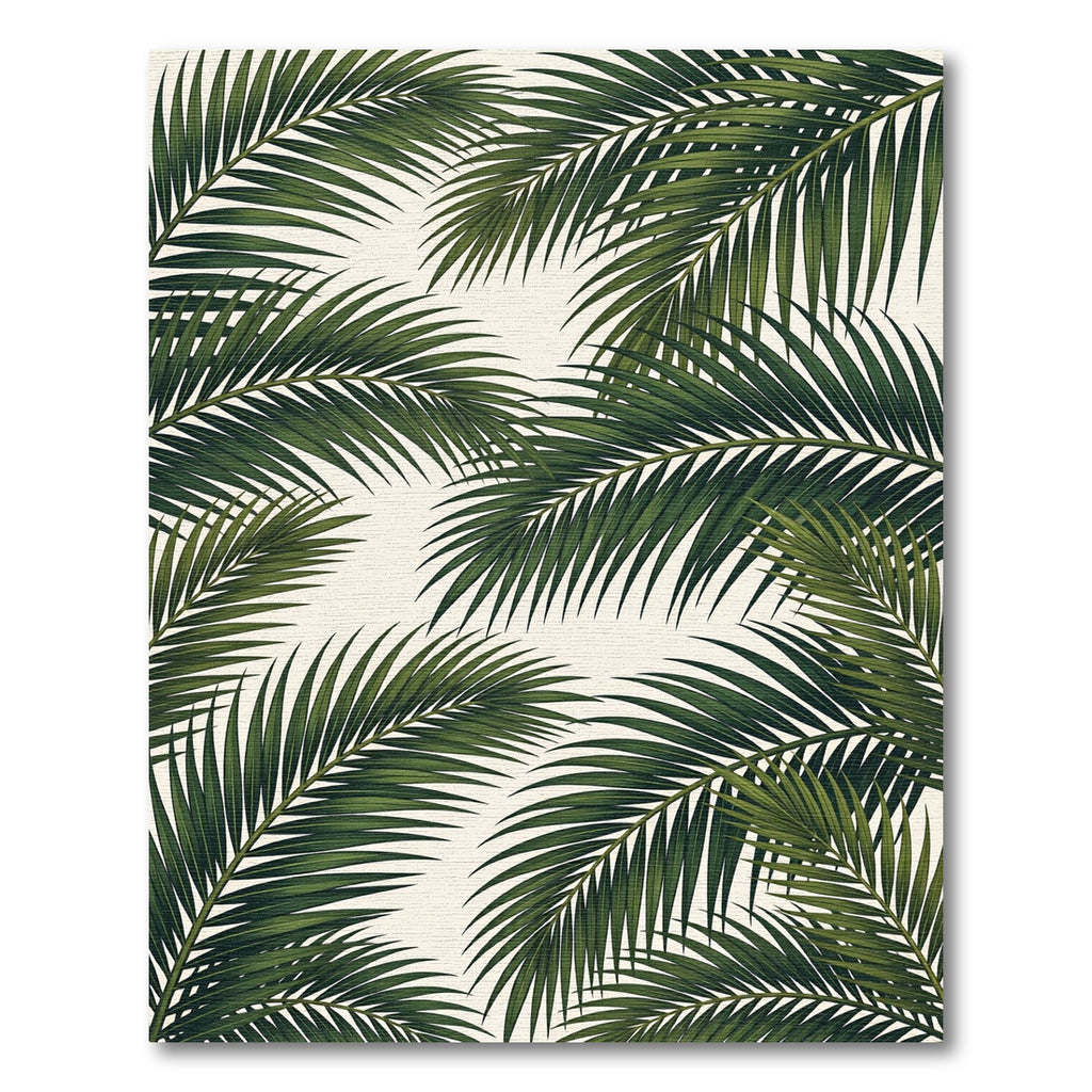 Emerald Green Palm Frond Overlay Rug