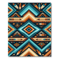 Geometric Teal Orange Feather Arrow Rug