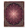 Ornate Crimson Floral Mandala Art Rug
