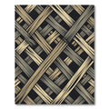 Abstract Gold and Gray Woven Texture Rug