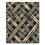 Abstract Gold and Gray Woven Texture Rug
