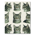 Graphic Tabby Cat Portrait Grid Rug