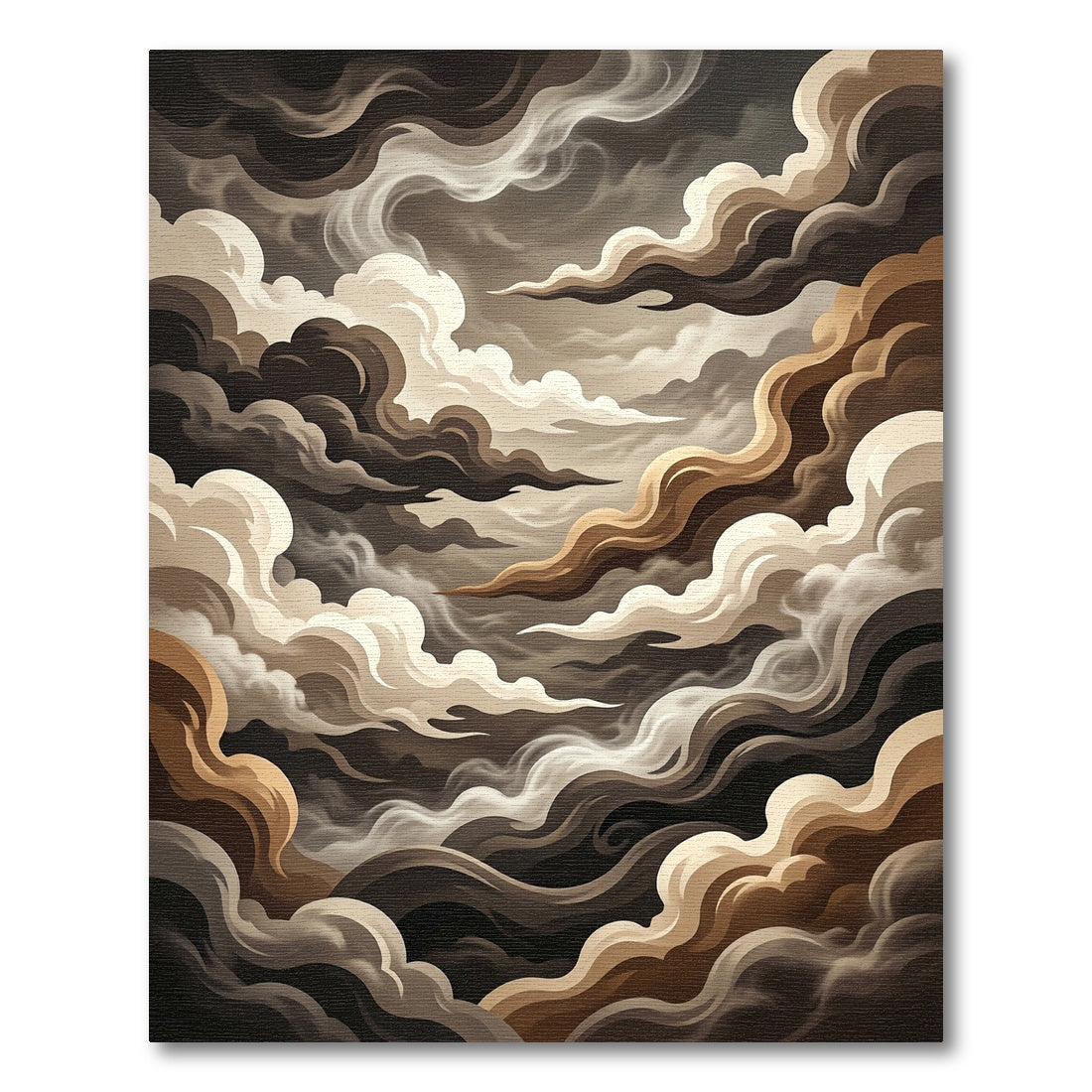 Earthy Tones Swirling Cloud Abstract Rug