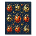 Whimsical Golden Ladybug Entomological Art Rug