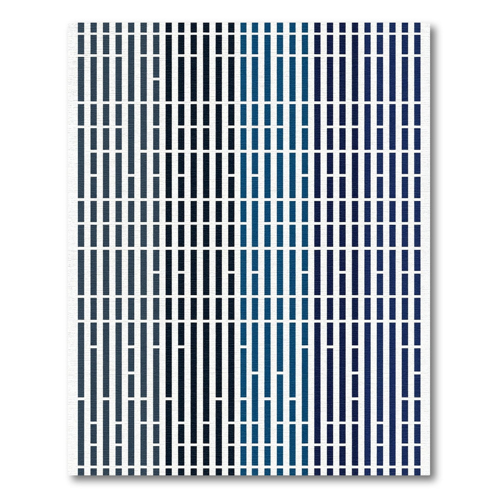 Vertical Abstract Blue Stripe Rug