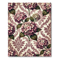 Vintage Mauve Hydrangea Damask Floral Rug