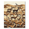 Earthy Serengeti Gazelle Herd Art Rug